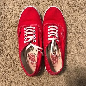 RED VANS SHOES SZ 7 WOMENS 5.5 MENS